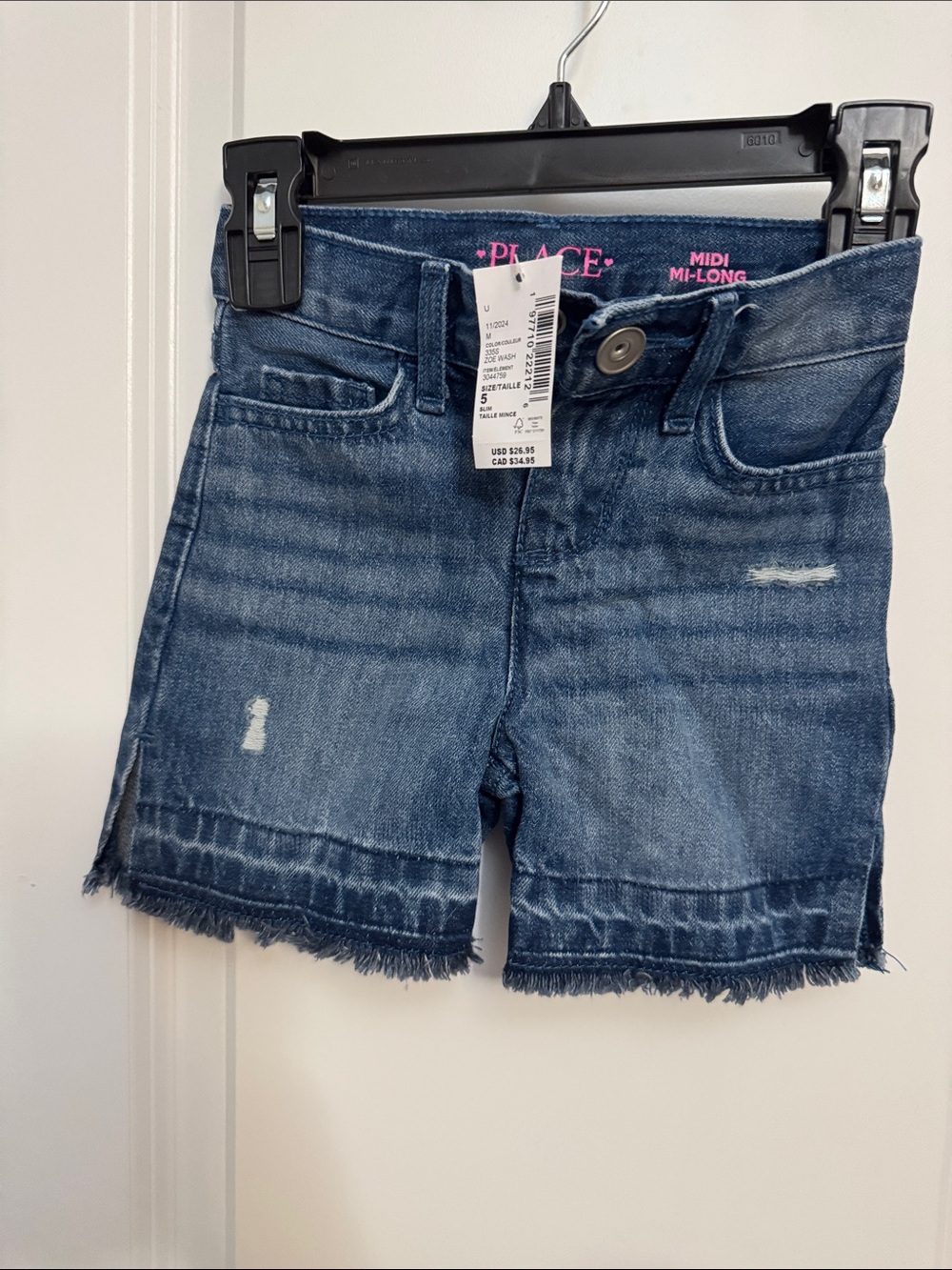 The Children's Place Distressed Denim Midi Shorts - Blue